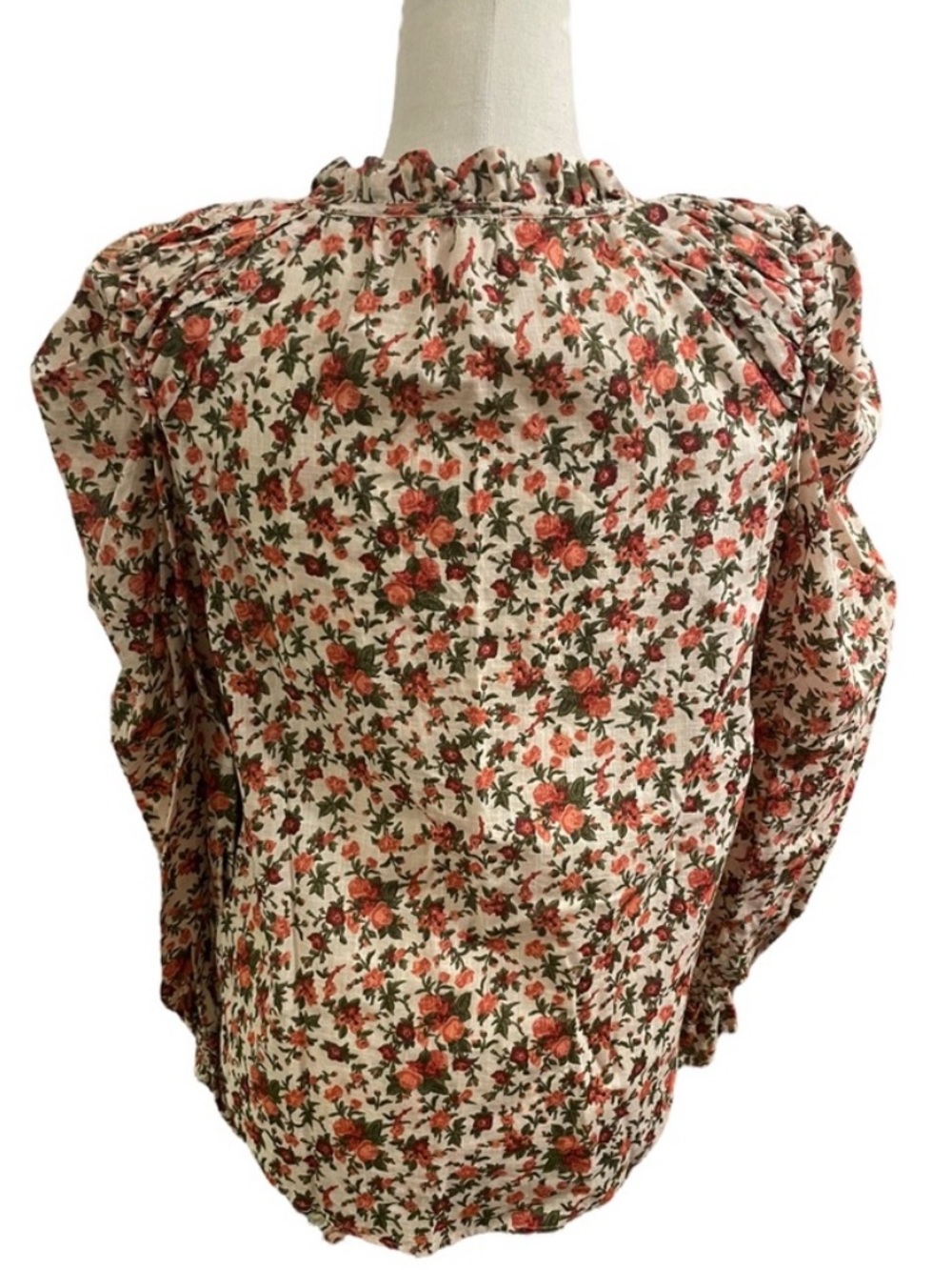 Free People Floral Puff-Sleeve Blouse medium - Picture 6 of 11